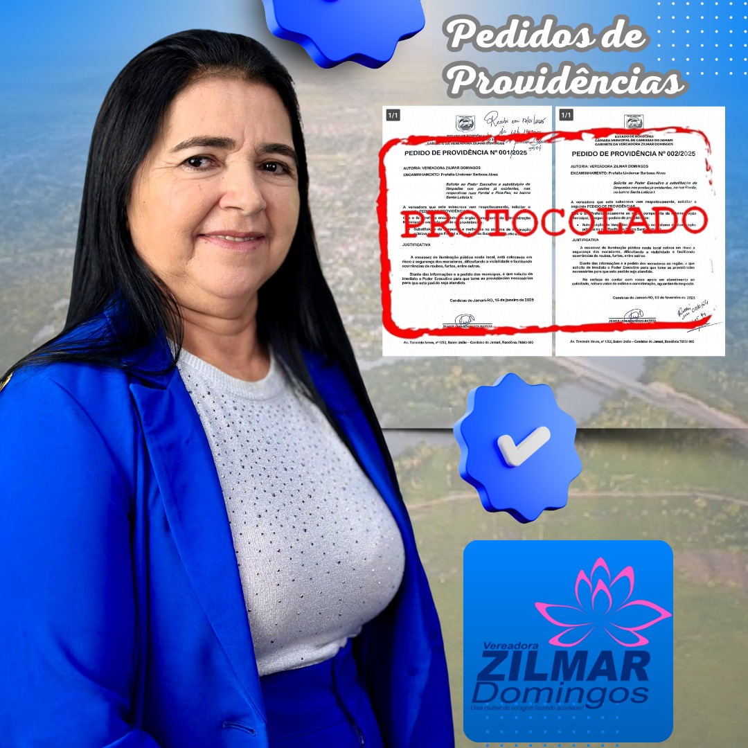 Vereadora Zilmar Domingo apresenta mais um pedido de providência